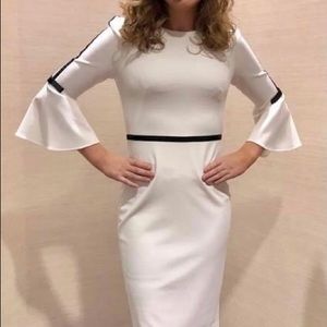 Calvin Klein Dress Ivory with Black accent